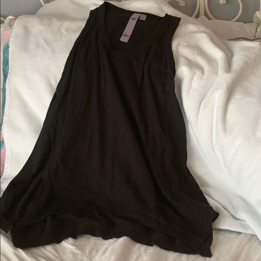 Black XS Jersey Knit Tank- asymmetrical bottom